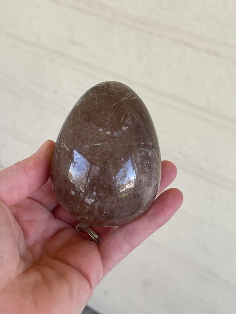 Transparent Copper Rutilated Quartz Polished Stone - Picture 6 of 9